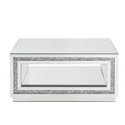 Noralie - 35" X 24" Coffee Table - Mirrored & Faux Diamonds