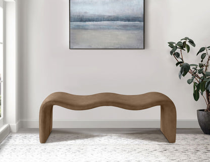 Willow - Faux Leather Bench - Brown