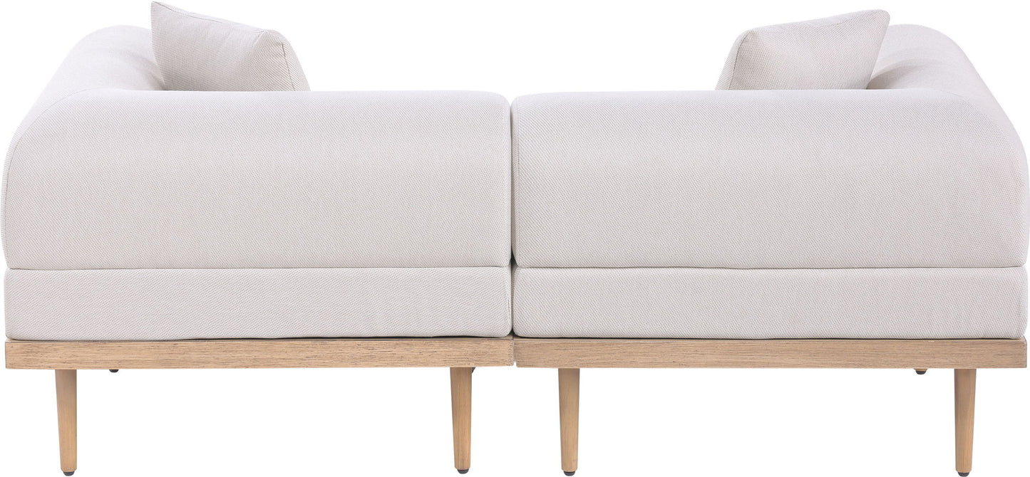 Laguna - 2 Piece Resilient Water Resistant Fabric 71" Upholstered Outdoor Patio Modular Loveseat