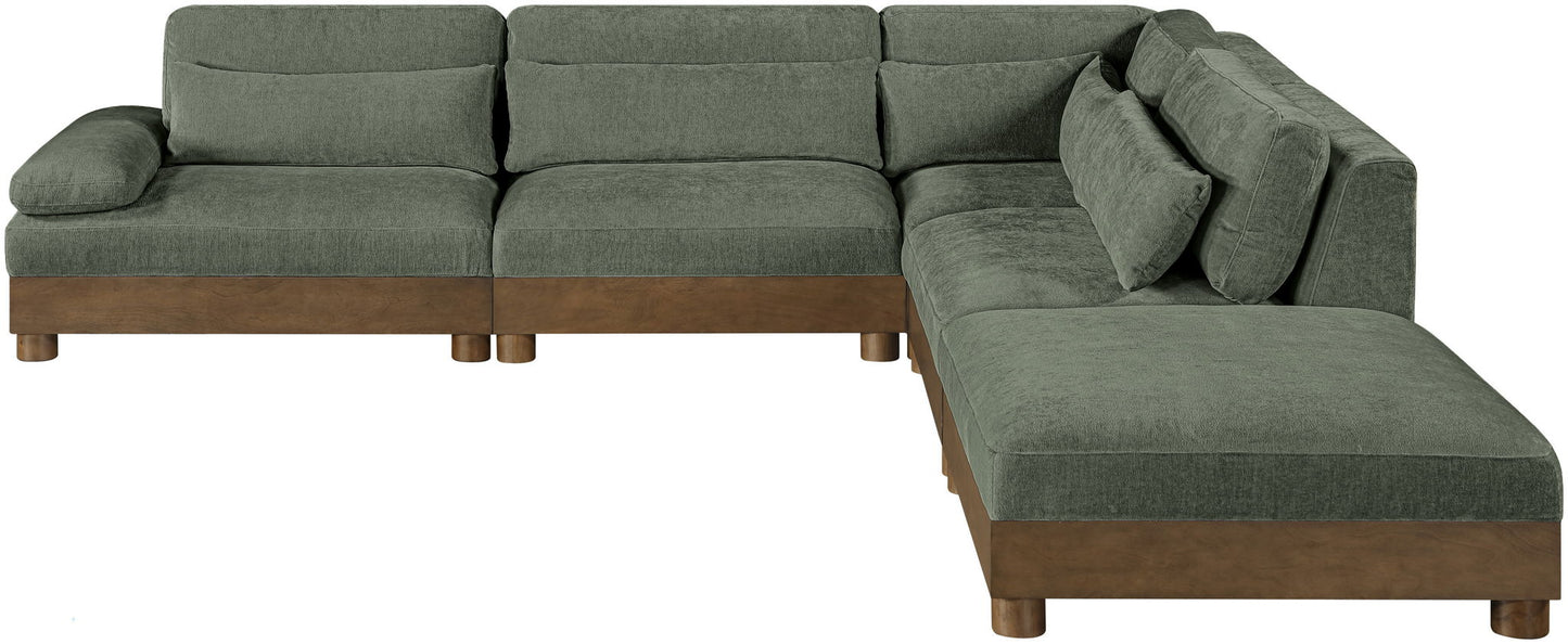 Turin - Chenille Fabric Upholstered Modular Sectional - Green