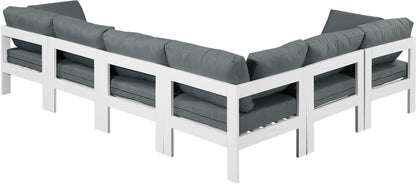 Nizuc - Outdoor Patio 6 Piece Modular Sectional With White Frame