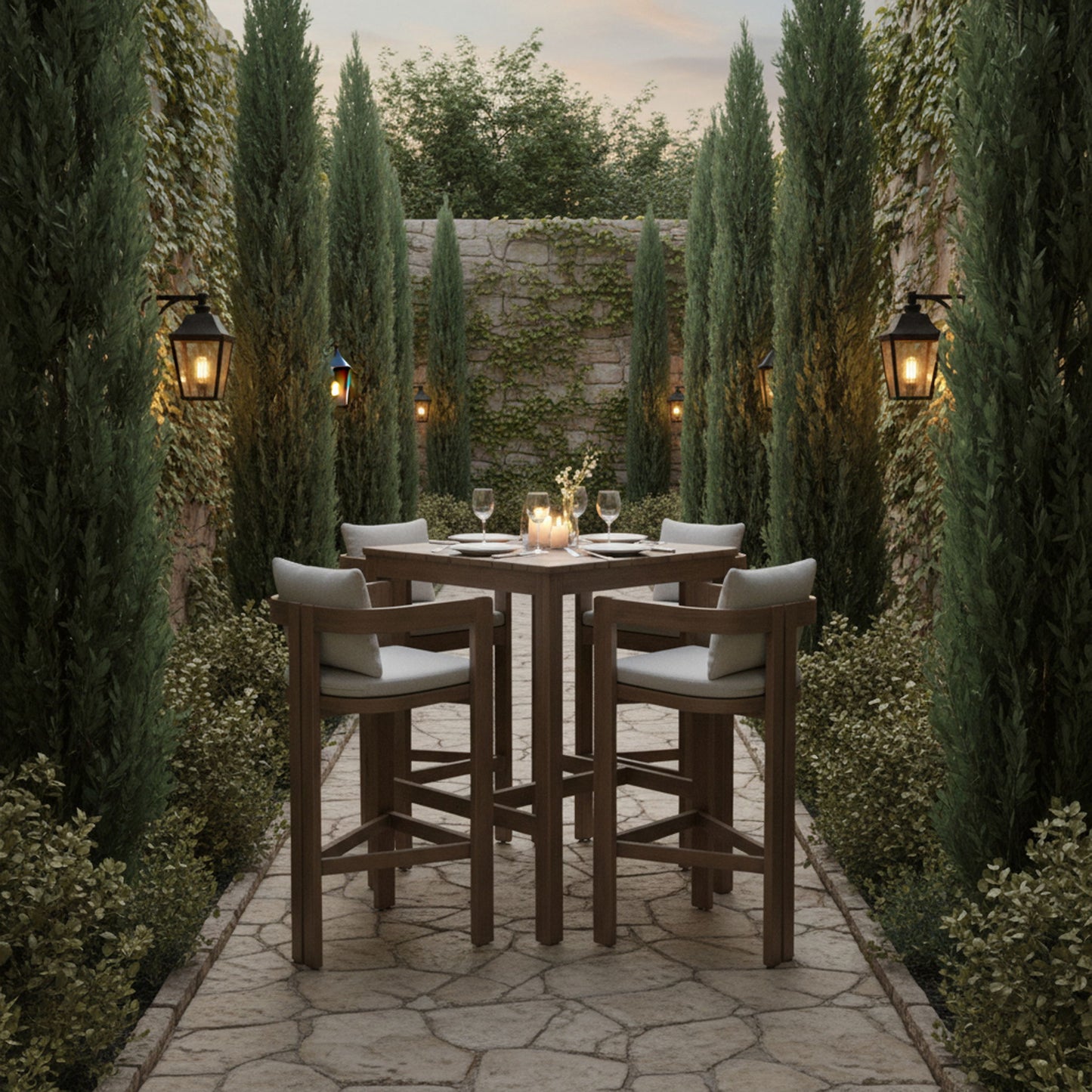 Newport - Water Resistant Fabric Upholstered Outdoor Patio Bar Stool