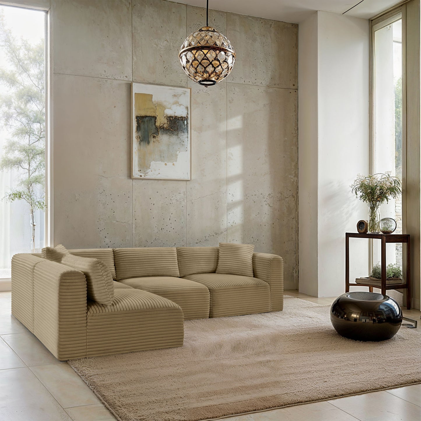 Shaggy - 4 Piece Modular Sectional