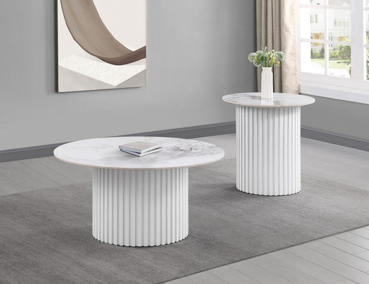 Rowena - Faux Marble Coffee Table Set