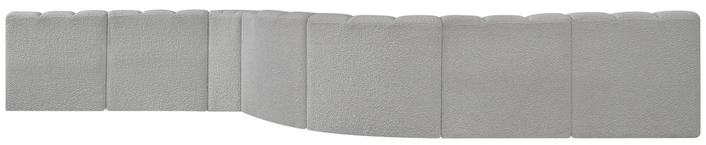 Arc - Boucle Fabric 8 Piece Curved Modular Sofa