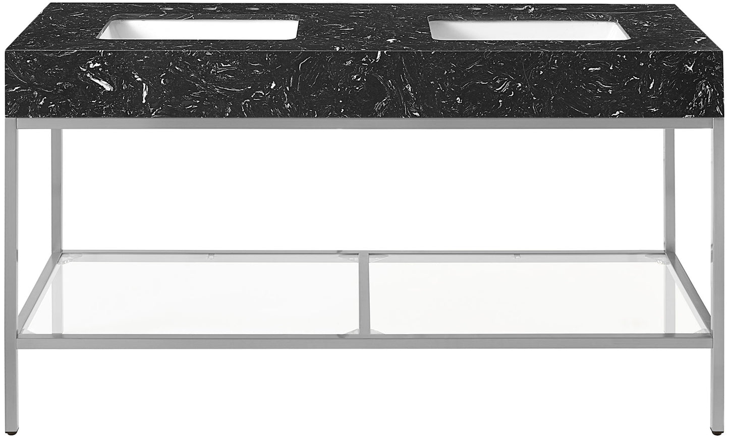 Marmo - Engineered Marble Bathroom Vanity With Chrome Base