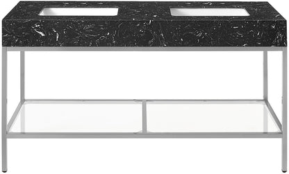 Marmo - Engineered Marble Bathroom Vanity With Chrome Base