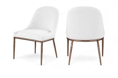 Ferro - Upholstered Dining Side Chair With Brushed Bronze Legs