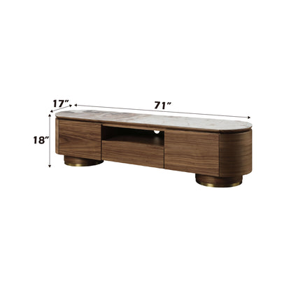 Willene - Ceramic Top TV Stand - Walnut