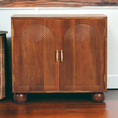 Carved Ball Cabinet - Chestnut