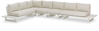 Maldives - 5 Piece Water Resistant Outdoor Patio Modular Sectional With White Base