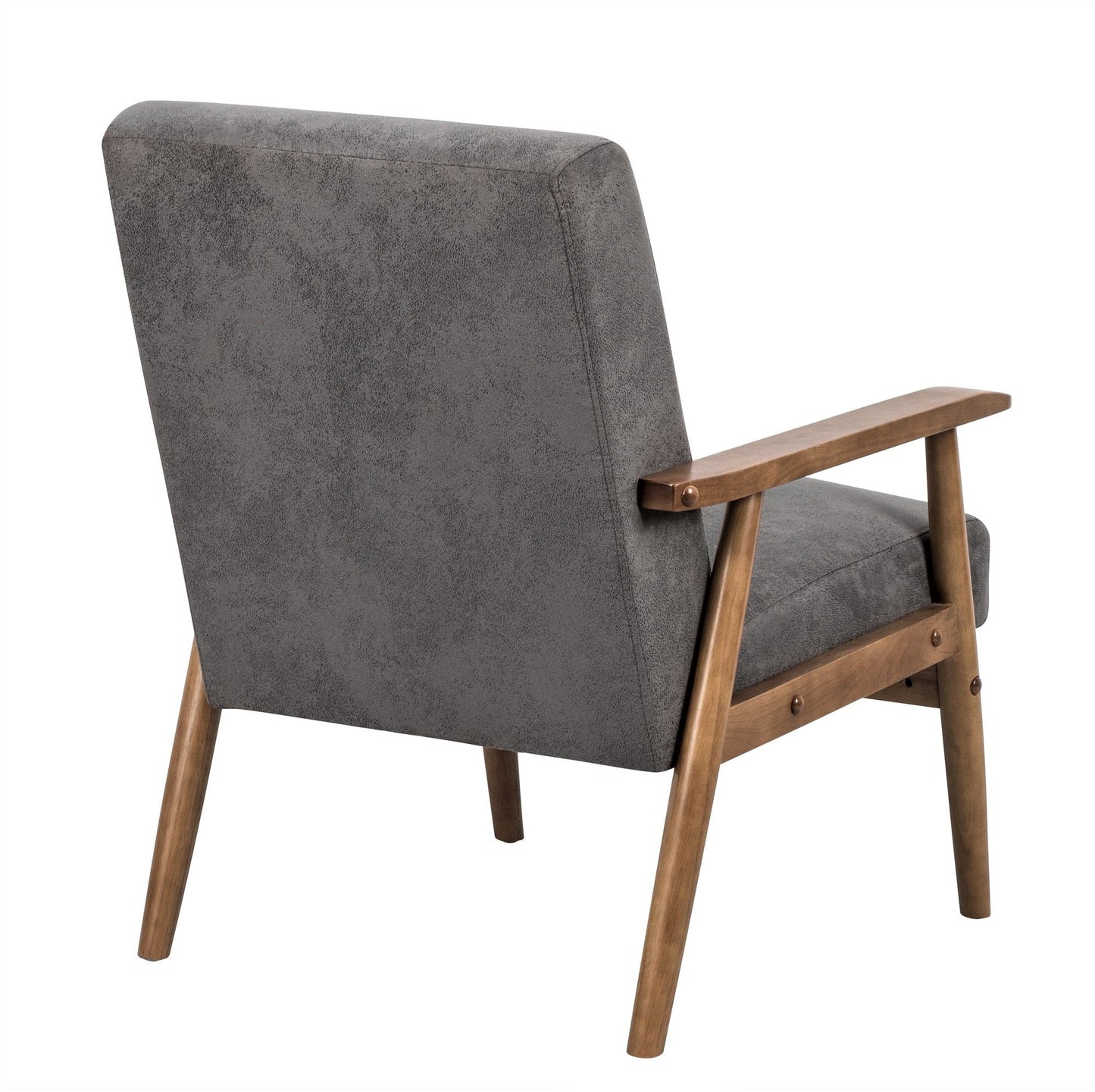 Wide Classic Mid-Century Modern Arm Chair - Gray