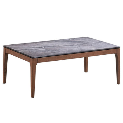 Bevis - Coffee Table - Engineered Stone Top & Walnut