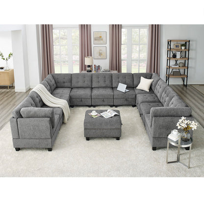 Modular Sectional Sofa With Diy Combination And Storage