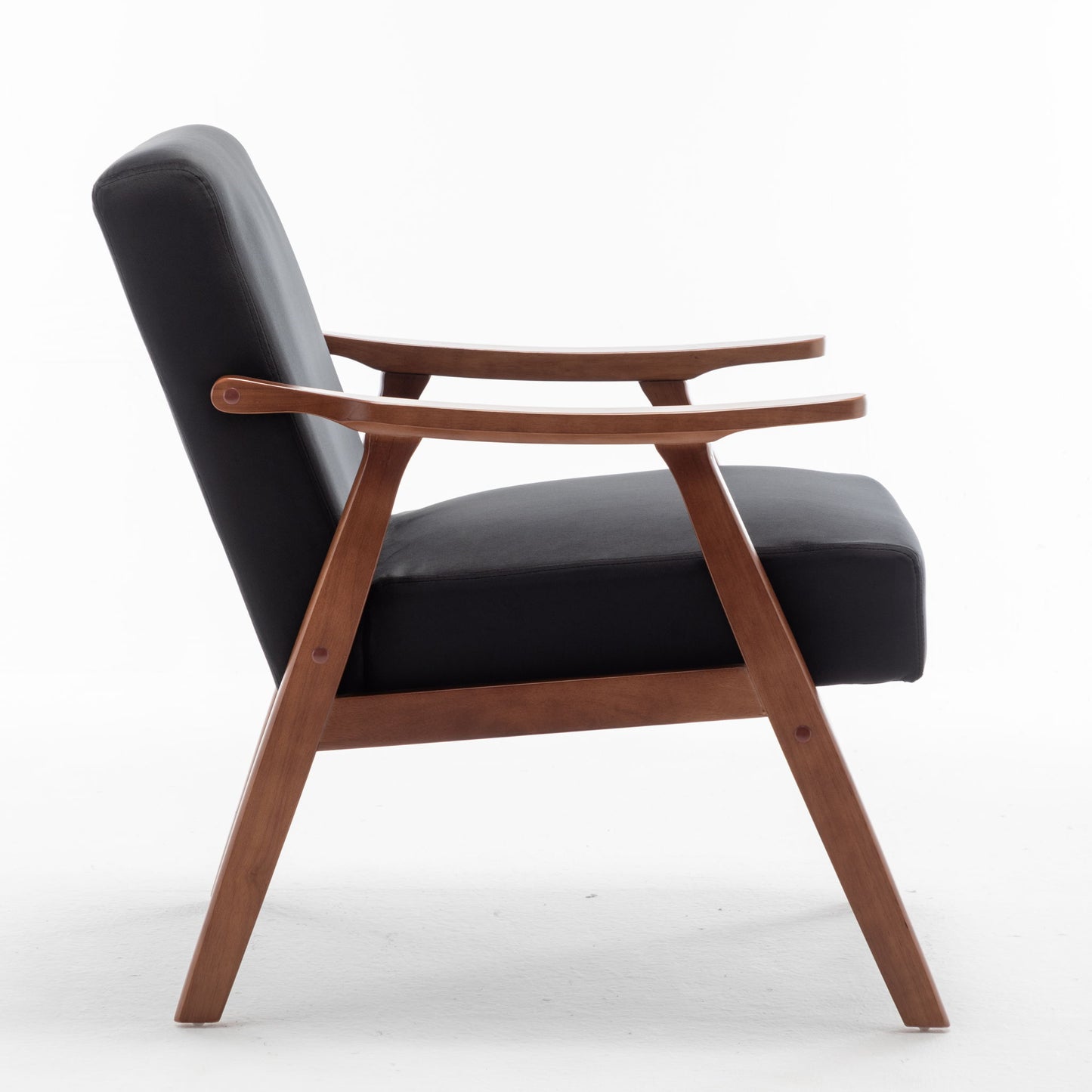 Accent Chair, Classic Mid Century Modern For Extra Seating - Black