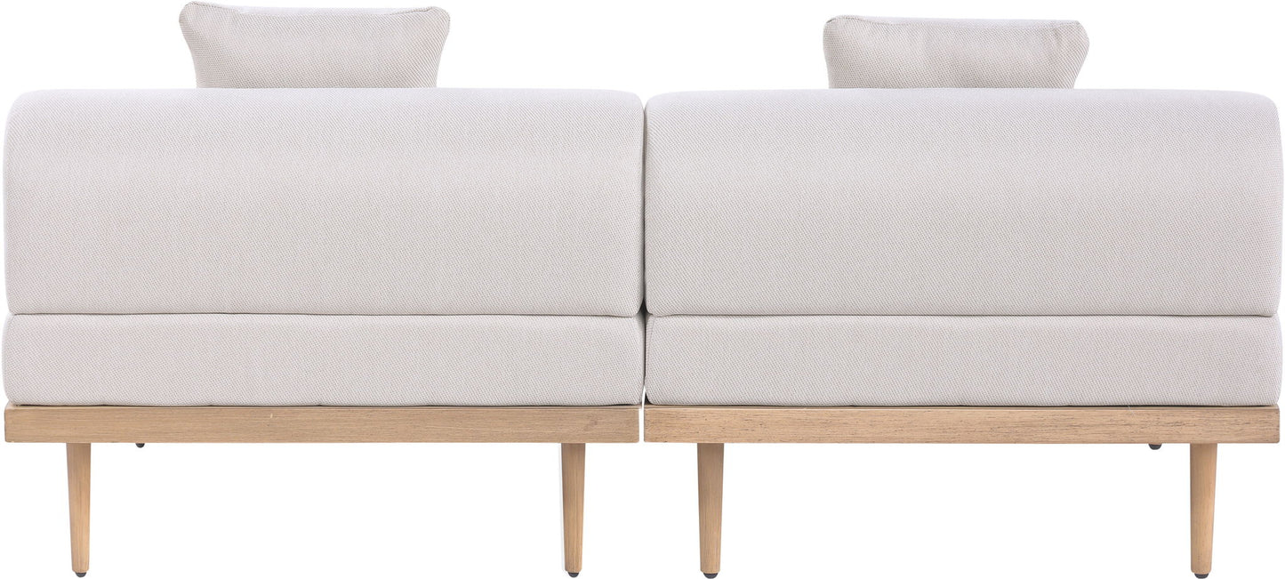 Laguna - 2 Piece Resilient Water Resistant Fabric 71" Outdoor Patio Armless Modular Loveseat