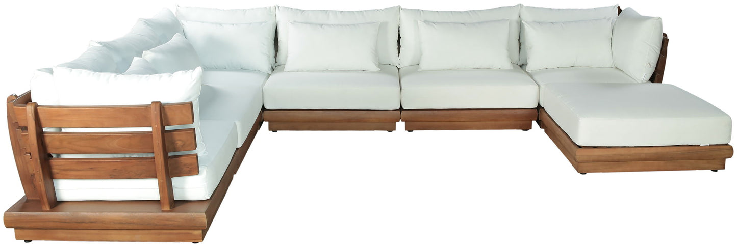 Mirella - 7 Piece Water Resistant Fabric Upholstered Outdoor Patio Modular Sectional