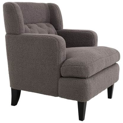 Upholstered Accent Chair Tufted Armchair For Living Room, Russet - Brown