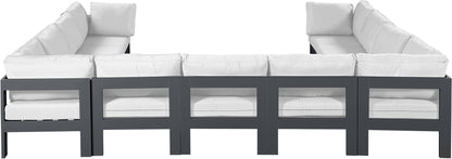 Nizuc - Outdoor Patio 11 Piece Modular Sectional With Gray Frame