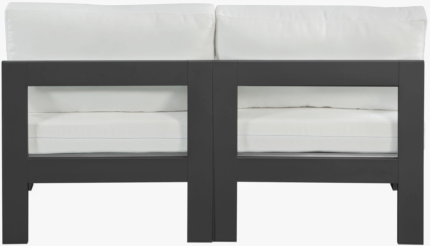 Nizuc - Outdoor Patio 2 Seat Armless Modular Sofa With Gray Frame