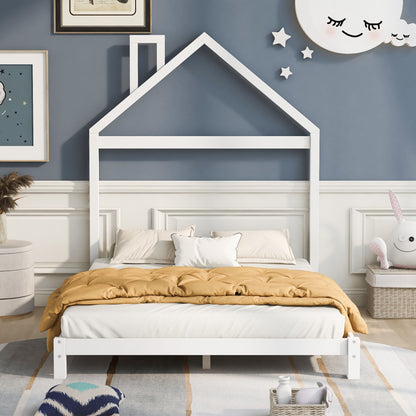 Platform Bed With House Shaped Headboard