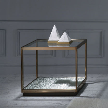 Kaia - End Table - Glass & Gold