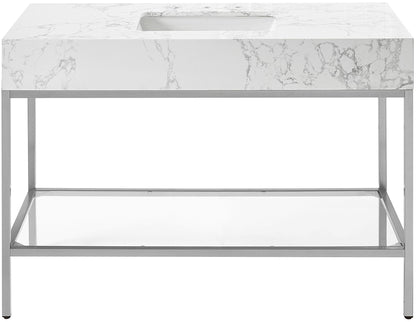 Marmo - Engineered Marble Bathroom Vanity With Chrome Base