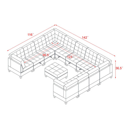 Modular Sectional Sofa With Diy Combination And Storage