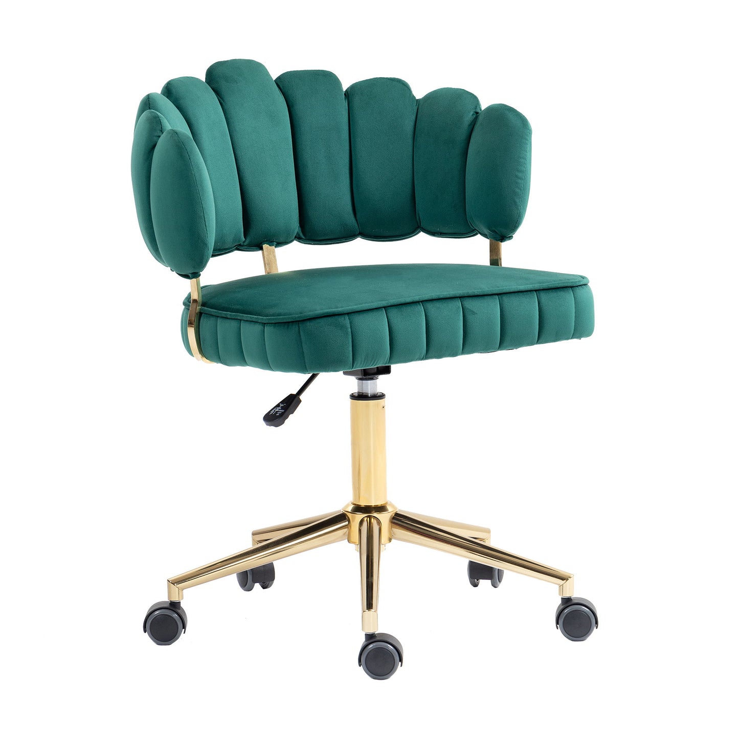 Modern Velvet Home Office Desk Chair With Adjustable Height And Swivel Wheels