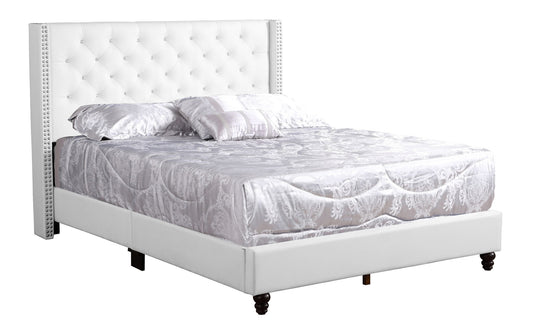 Queen Upholstered Bed - White