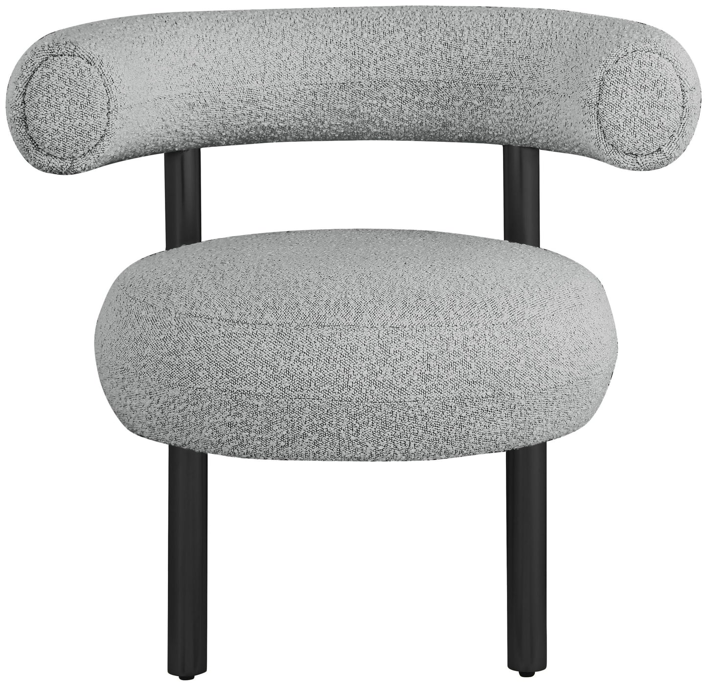 Bordeaux - Boucle Fabric Accent Chair With Black Legs