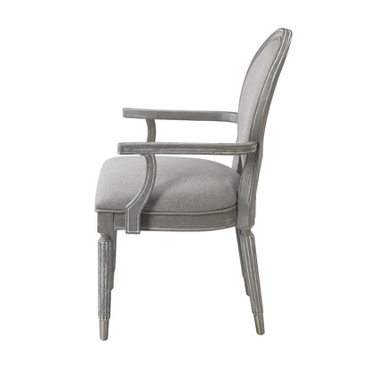 Adalynn - Arm Chair (Set of 2) - Gray Fabric & Weathered Gray Oak