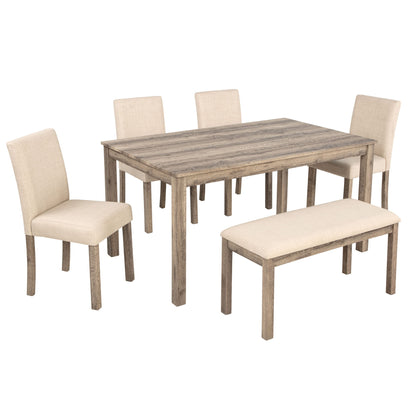 Modern Dining Table Set With Upholstered Chairs For Dining Room