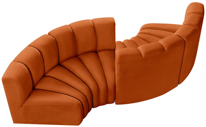 Arc - Velvet 4 Piece Curved Modular Sofa