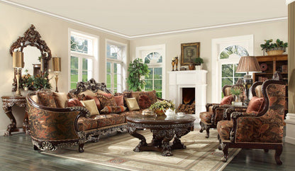 HD-111 - Sectional Sofa - Mohagany With Silver Highlight