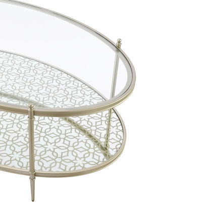 Zaba - Coffee Table - Glass Top & Champagne