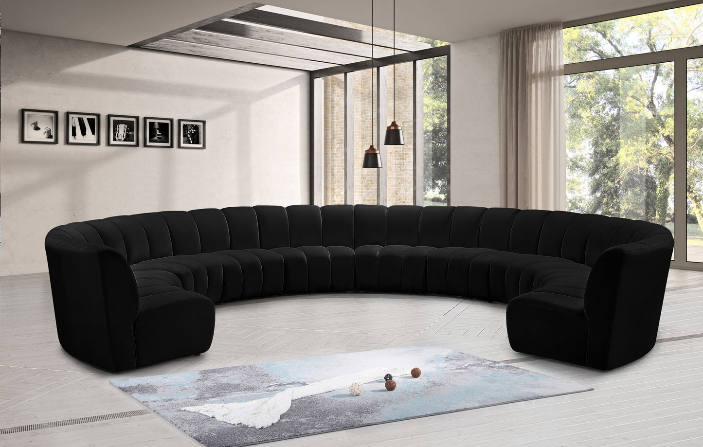 Infinity - 10 Piece Velvet Modular Sectional