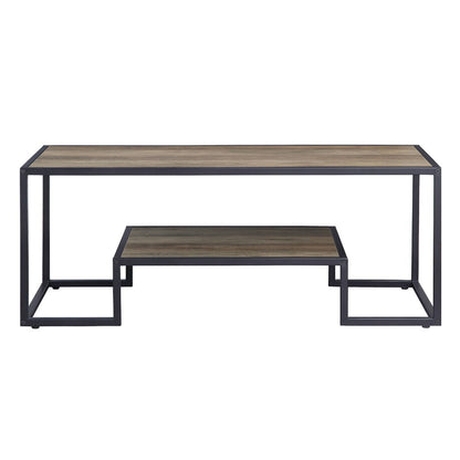 Idella - Coffee Table - Rustic Oak & Black