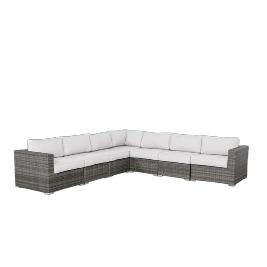 Luxurious Weather Resistant Wicker Patio Sectional - Gray Mix