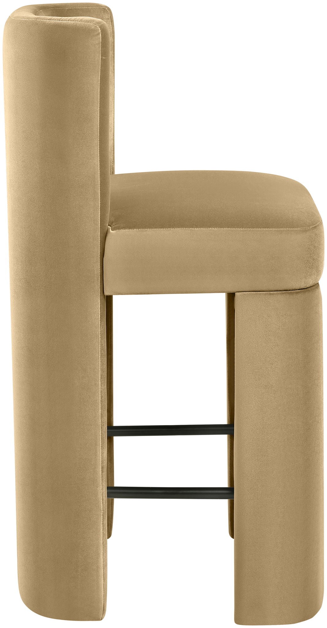 Zuno - Velvet Performance Fabric Upholstered Counter Stool (Set of 2)