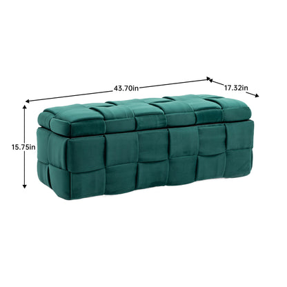Upholstered Storage Ottoman With Safety Hinge