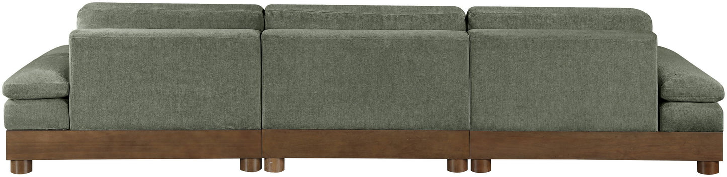 Turin - Chenille Fabric Upholstered Modular Sectional - Green