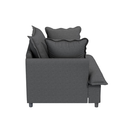 Oversized Single Seat Sofa Module For Modular Sectional Wide Seat, Armchair With Pillows Modern Upholstered Comfy Single Couch Lounge - Gray