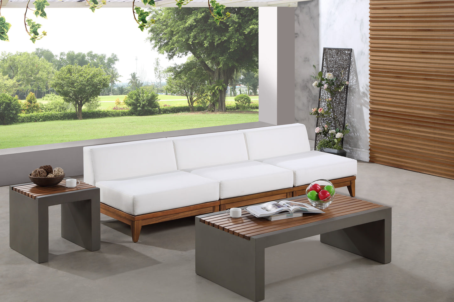 Rio - 3 Piece Modular Armless Sofa - Off White