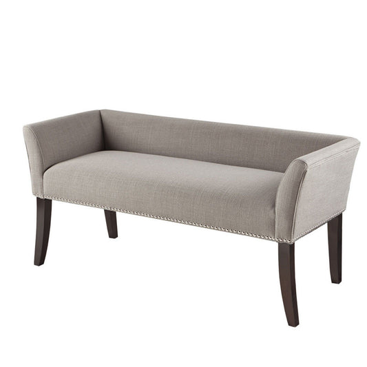 Modern Design The Bench Upholstered Solid Wood - Gray