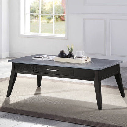 Zemocryss - Coffee Table - Sintered Stone Top & Dark Brown
