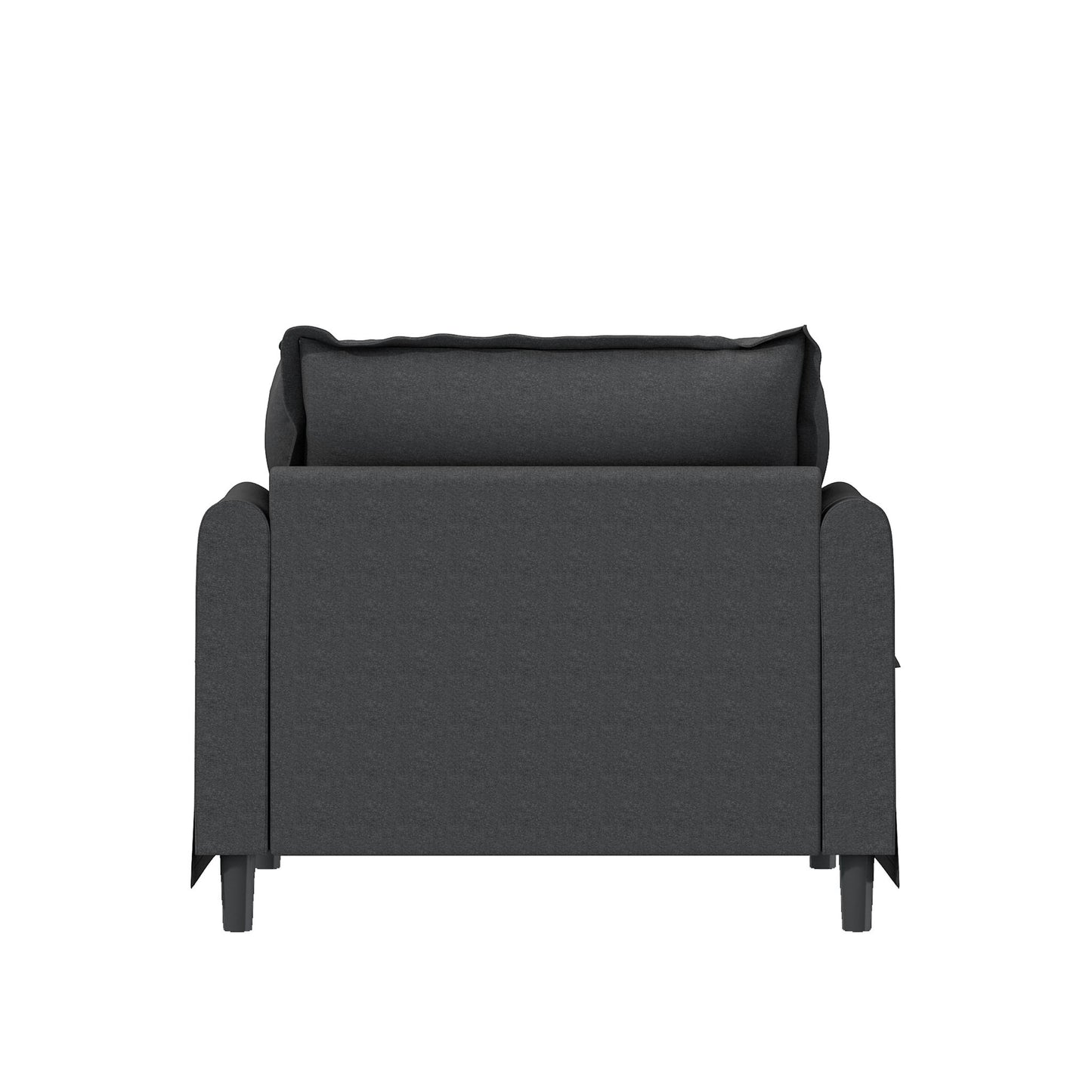 Oversized Single Seat Sofa Module For Modular Sectional Wide Seat, Armchair With Pillows Modern Upholstered Comfy Single Couch Lounge - Gray