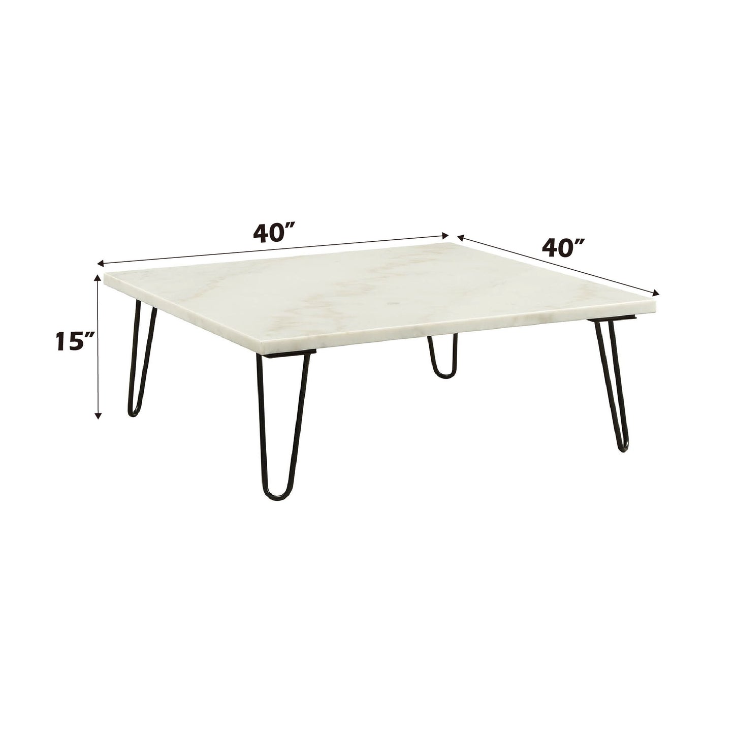 Telestis - Marble Top Coffee Table - Black / White Marble