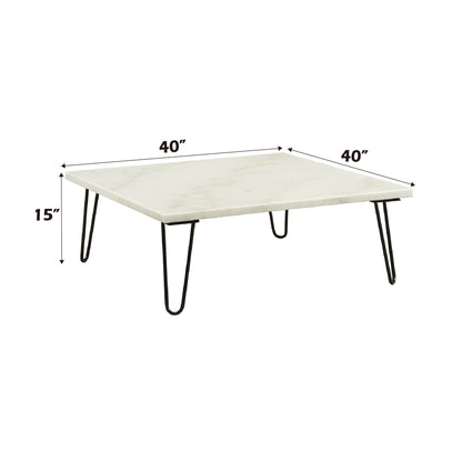 Telestis - Marble Top Coffee Table - Black / White Marble