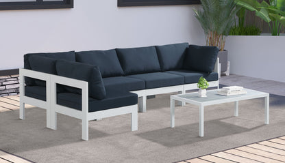 Nizuc - Outdoor Patio 5 Piece Modular Sectional With White Frame